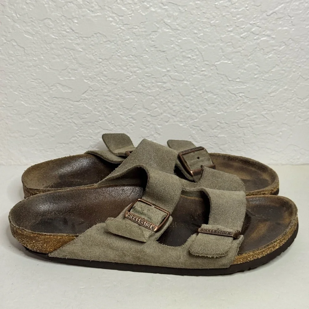 Birkenstock Arizona Grey Suede Sandals Size 40